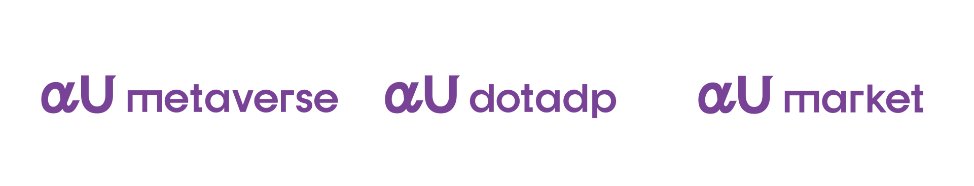 「αU metaverse」「αU dotadp」「αU market」
